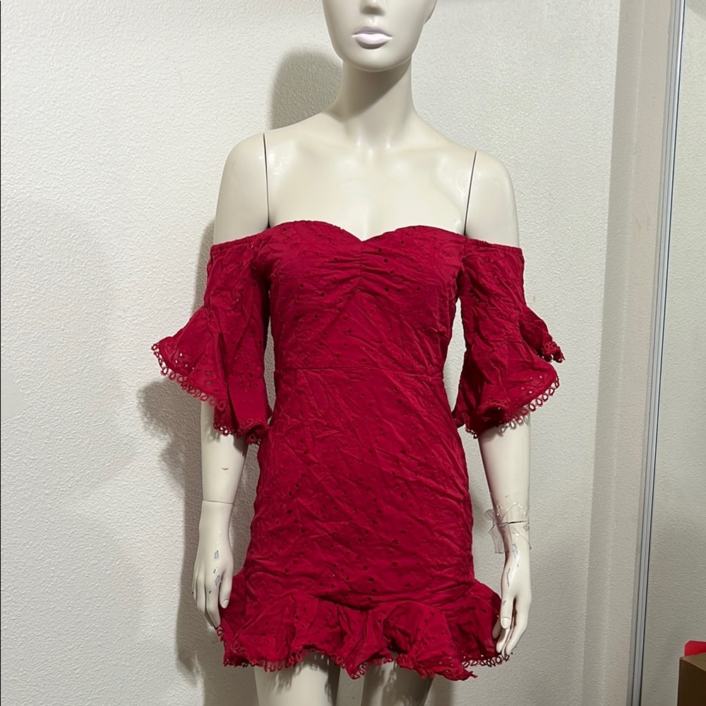 Luxxel Red Off-Shoulder Dress